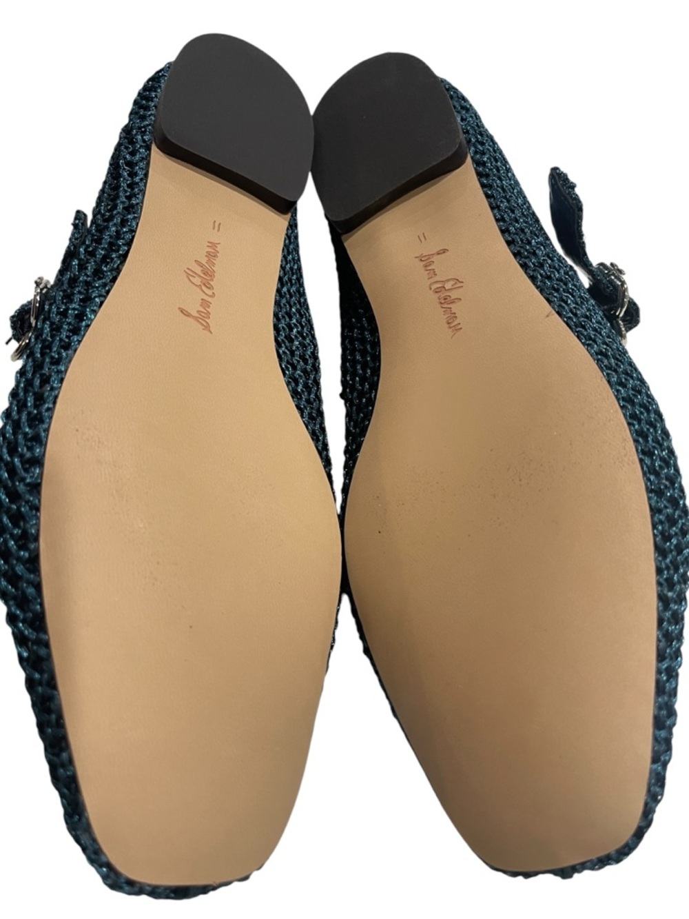 NEW Sam Edelman Michaela Knit Mary Jane Flat SZ 11 Metallic Blue Teal - Picture 7 of 9